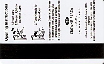 Hotel Keycard Crowne Plaza Jakarta Indonesia Back