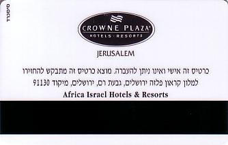 Hotel Keycard Crowne Plaza Jerusalem Israel Back