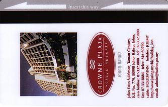 Hotel Keycard Crowne Plaza Johor Bahru Malaysia Back