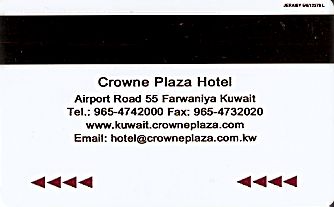 Hotel Keycard Crowne Plaza  Kuwait Back