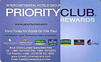 Hotel Keycard Crowne Plaza  Kuwait Front