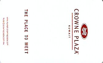 Hotel Keycard Crowne Plaza  Kuwait Back
