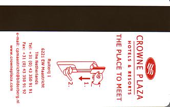 Hotel Keycard Crowne Plaza Maastricht Netherlands Back