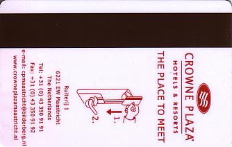 Hotel Keycard Crowne Plaza Maastricht Netherlands Back
