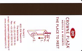 Hotel Keycard Crowne Plaza Maastricht Netherlands Back