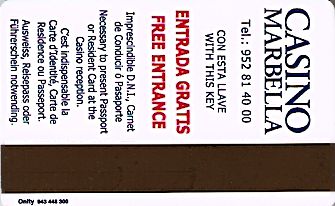 Hotel Keycard Crowne Plaza Marbella Spain Back