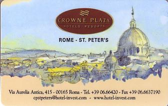 Hotel Keycard Crowne Plaza Rome Italy Front