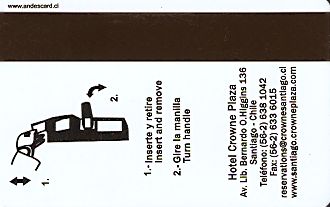 Hotel Keycard Crowne Plaza Santiago Chile Back