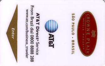 Hotel Keycard Crowne Plaza Sao Paulo Brazil Front