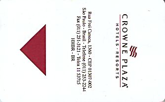 Hotel Keycard Crowne Plaza Sao Paulo Brazil Front