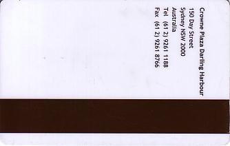 Hotel Keycard Crowne Plaza Sydney Australia Back