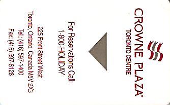 Hotel Keycard Crowne Plaza Toronto Canada Front