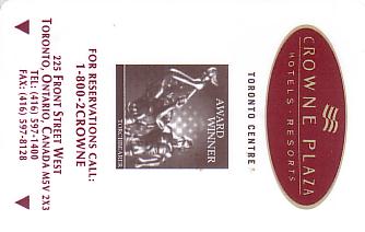 Hotel Keycard Crowne Plaza Toronto Canada Front