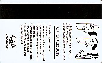 Hotel Keycard Days Inn Generic Back