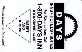 Hotel Keycard Days Inn Generic Front