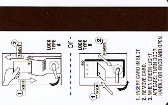 Hotel Keycard Days Inn Generic Back