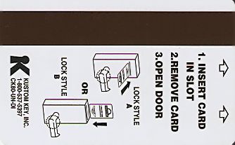 Hotel Keycard Days Inn Generic Back