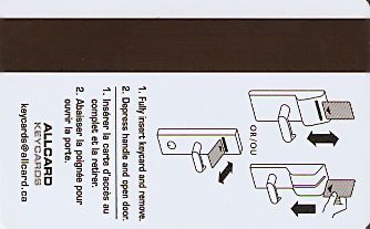 Hotel Keycard Days Inn  Canada Back