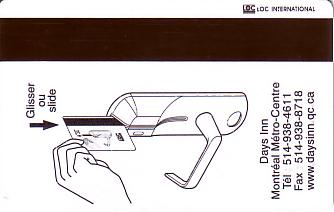 Hotel Keycard Days Inn Montreal Canada Back