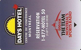 Hotel Keycard Days Inn Montreal Canada Front