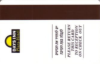 Hotel Keycard Days Inn Tiberias Israel Back