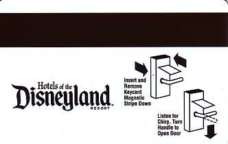 Hotel Keycard Disney Hotels Disneyland U.S.A. Back