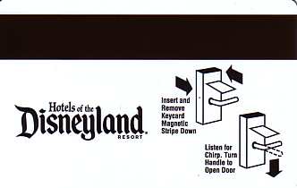 Hotel Keycard Disney Hotels Disneyland U.S.A. Back