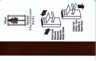 Hotel Keycard Disney Hotels Grand Californian U.S.A. Back