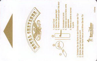 Hotel Keycard Disney Hotels Paris France Front