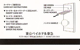 Hotel Keycard Disney Hotels Tokyo Japan Back