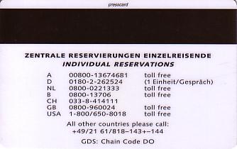 Hotel Keycard Dorint Prague Czech Republic Back