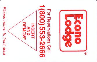 Hotel Keycard Econo Lodge Generic Front