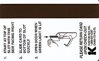 Hotel Keycard Econo Lodge Generic Back