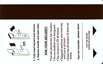 Hotel Keycard Econo Lodge Generic Back