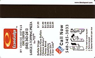 Hotel Keycard Econo Lodge Generic Back