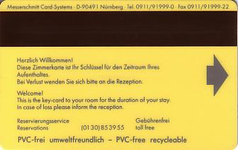 Hotel Keycard Forum Hotel Berlin Germany Back