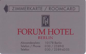 Hotel Keycard Forum Hotel Berlin Germany Front