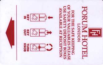 Hotel Keycard Forum Hotel London United Kingdom Front