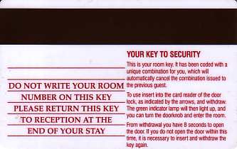 Hotel Keycard Forum Hotel London United Kingdom Back