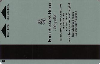 Hotel Keycard Four Seasons Bangkok Thailand Back