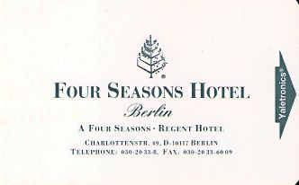 Hotel Keycard Four Seasons Berlin Germany Front