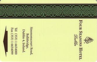 Hotel Keycard Four Seasons Dublin Ireland Front