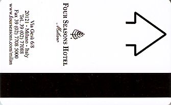 Hotel Keycard Four Seasons Milan Italy Back