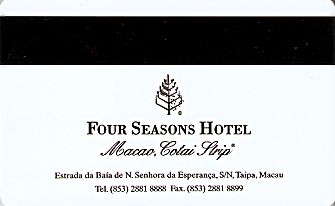 Hotel Keycard Four Seasons  Macau Back