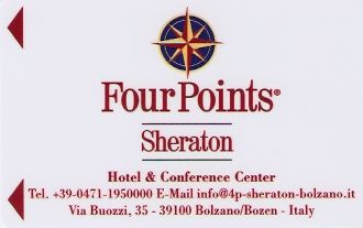 Hotel Keycard Four Points Hotels Bolzano Italy Front
