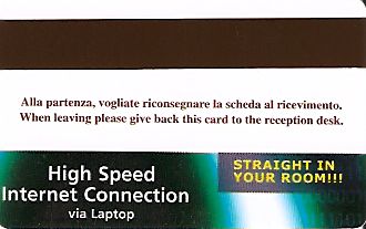 Hotel Keycard Four Points Hotels Milan Italy Back