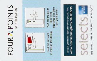 Hotel Keycard Four Points Hotels Zurich Switzerland Back