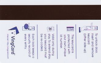 Hotel Keycard Golden Tulip Accra Ghana Back