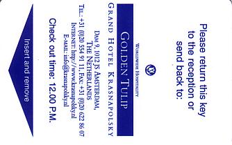 Hotel Keycard Golden Tulip Amsterdam Netherlands Front