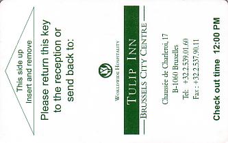 Hotel Keycard Golden Tulip Brussels Belgium Front